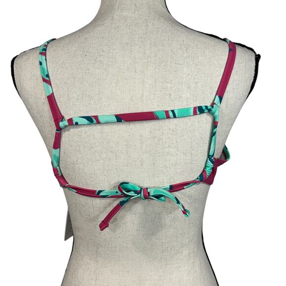 Beach Betty by Miracle Brands Small Bikini Top Swim Padded Cup Tropical Leaf New - Picture 3 of 8